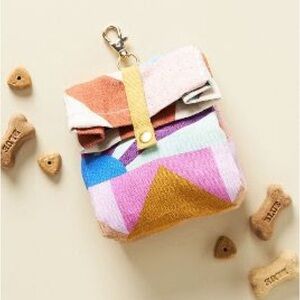 Anthropologie x Wander Dog/Pet Abstract Canvas Cotton Treat Bag w/Clip